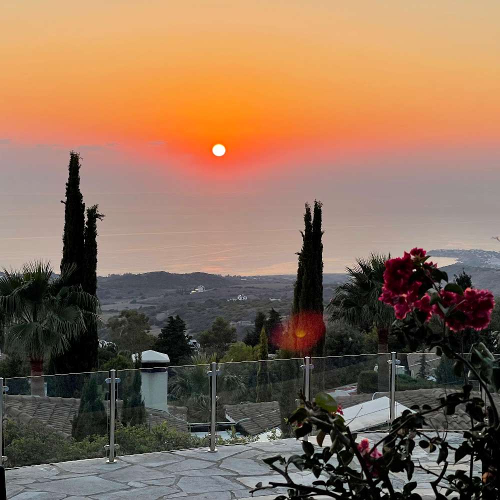 From terrace with sunset
